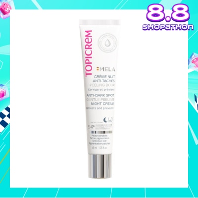 TOPICREM Mela Anti-Dark Spot Gentle Peeling Night Cream (Moisturizes, Smoothes & Suitable For Sensitive Skin) 40ml