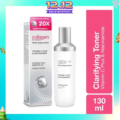 COLLAGEN BY WATSONS White Regeneration Vitamin C Plus & Niacinamide Clarifying Toner (Vegan Collagen, Made in Korea) 130ml