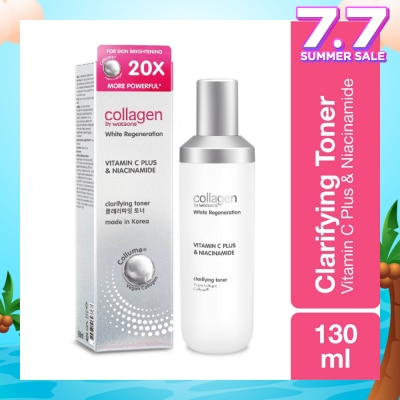 COLLAGEN BY WATSONS White Regeneration Vitamin C Plus & Niacinamide Clarifying Toner (Vegan Collagen, Made in Korea) 130ml