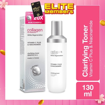 COLLAGEN BY WATSONS White Regeneration Vitamin C Plus & Niacinamide Clarifying Toner (Vegan Collagen, Made in Korea) 130ml