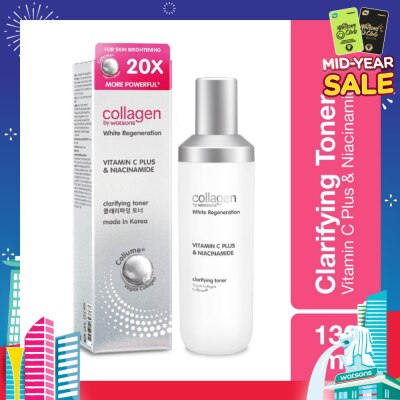 COLLAGEN BY WATSONS White Regeneration Vitamin C Plus & Niacinamide Clarifying Toner (Vegan Collagen, Made in Korea) 130ml