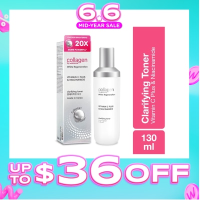 COLLAGEN BY WATSONS - White Regeneration Vitamin C Plus & Niacinamide Clarifying Toner (Vegan Collagen, Made in Korea) 130ml