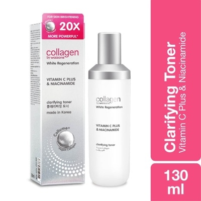 COLLAGEN BY WATSONS White Regeneration Vitamin C Plus & Niacinamide Clarifying Toner (Vegan Collagen, Made in Korea) 130ml