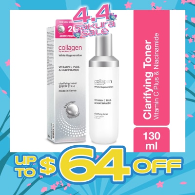 COLLAGEN BY WATSONS - White Regeneration Vitamin C Plus & Niacinamide Clarifying Toner (Vegan Collagen, Made in Korea) 130ml