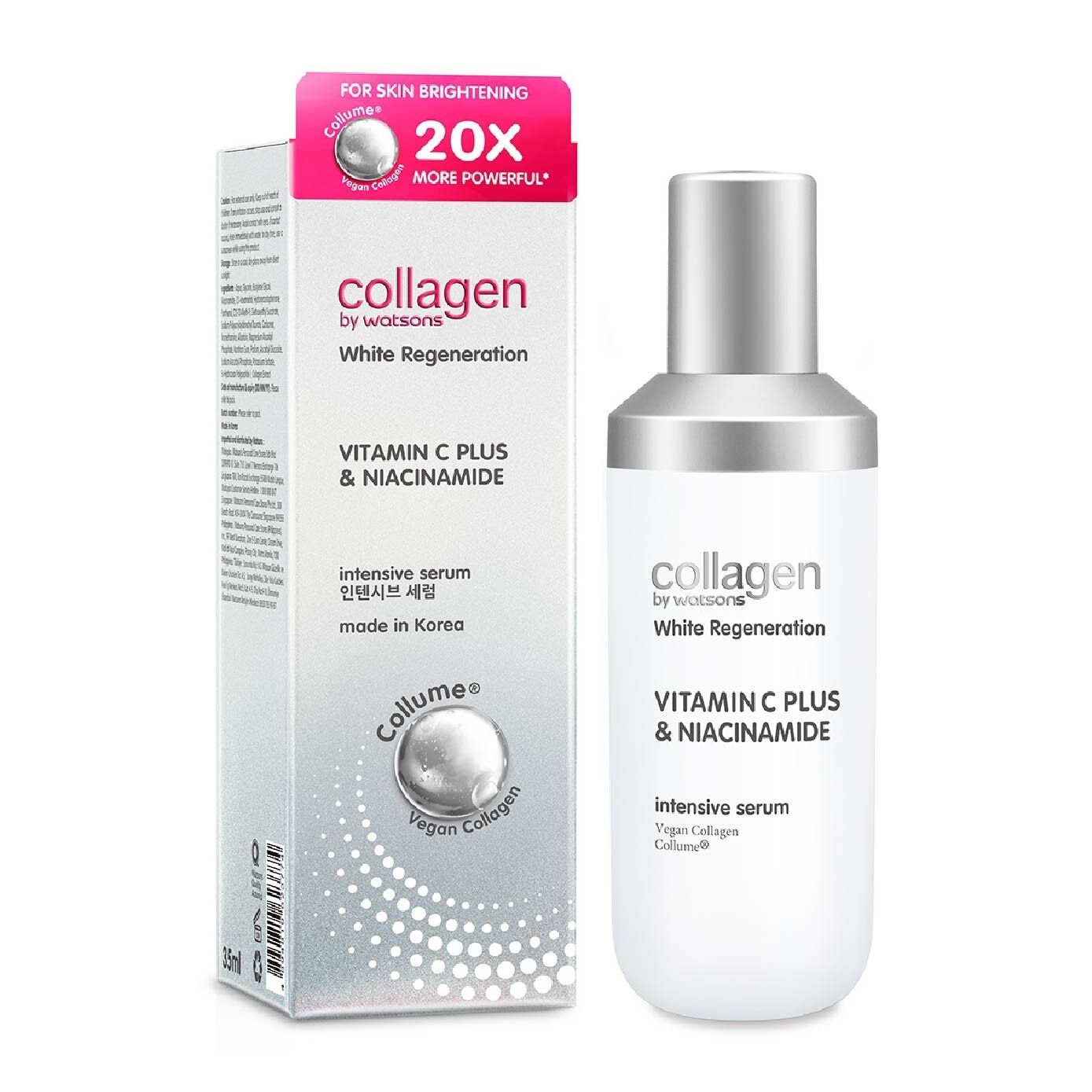 White Regeneration Vitamin C Plus & Niacinamide Intensive Serum (Vegan Collagen, Made in Korea) 35ml