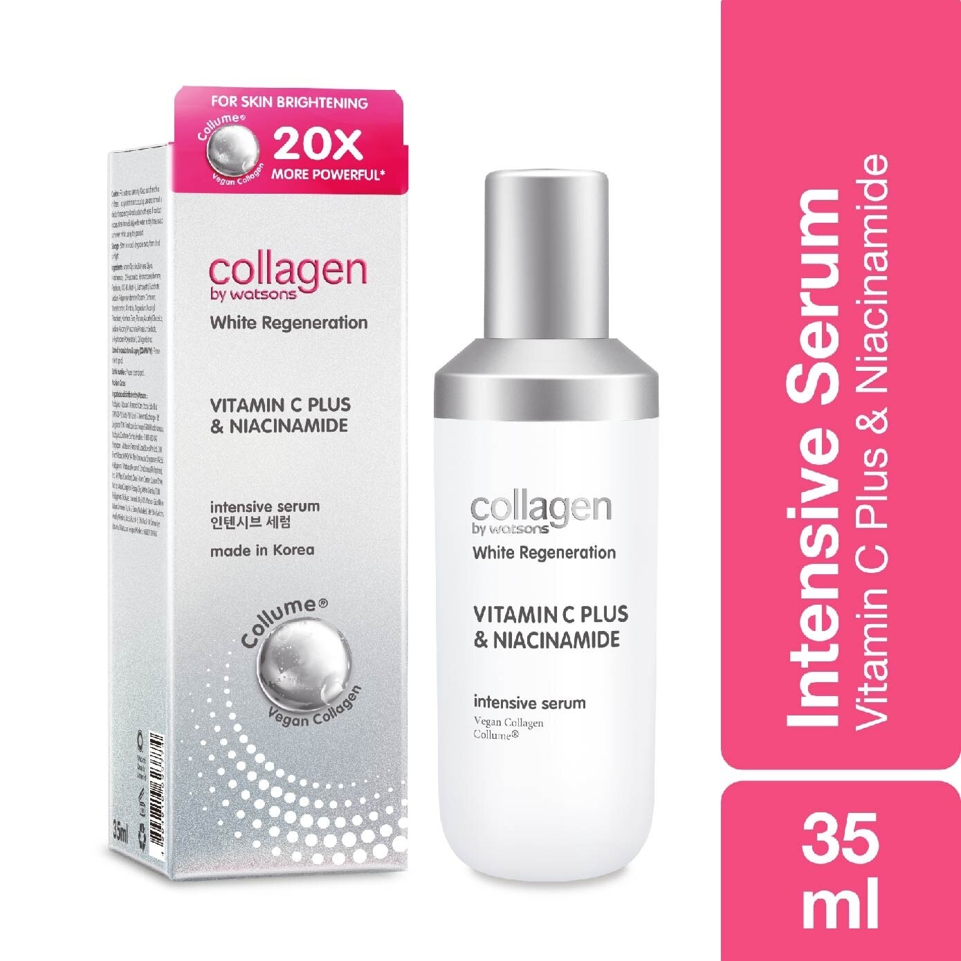 White Regeneration Vitamin C Plus & Niacinamide Intensive Serum (Vegan Collagen, Made in Korea) 35ml