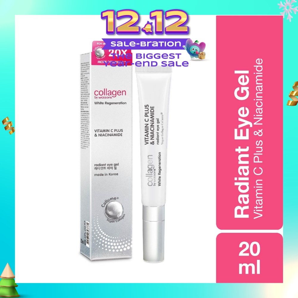 White Regeneration Vitamin C Plus & Niacinamide Radiant Eye Gel (Vegan Collagen, Made in Korea) 20ml