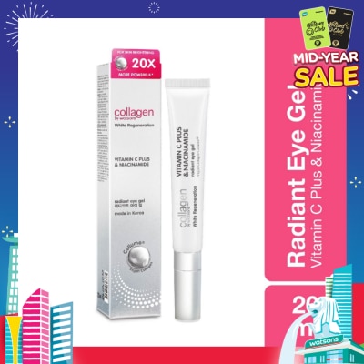 COLLAGEN BY WATSONS White Regeneration Vitamin C Plus & Niacinamide Radiant Eye Gel (Vegan Collagen, Made in Korea) 20ml