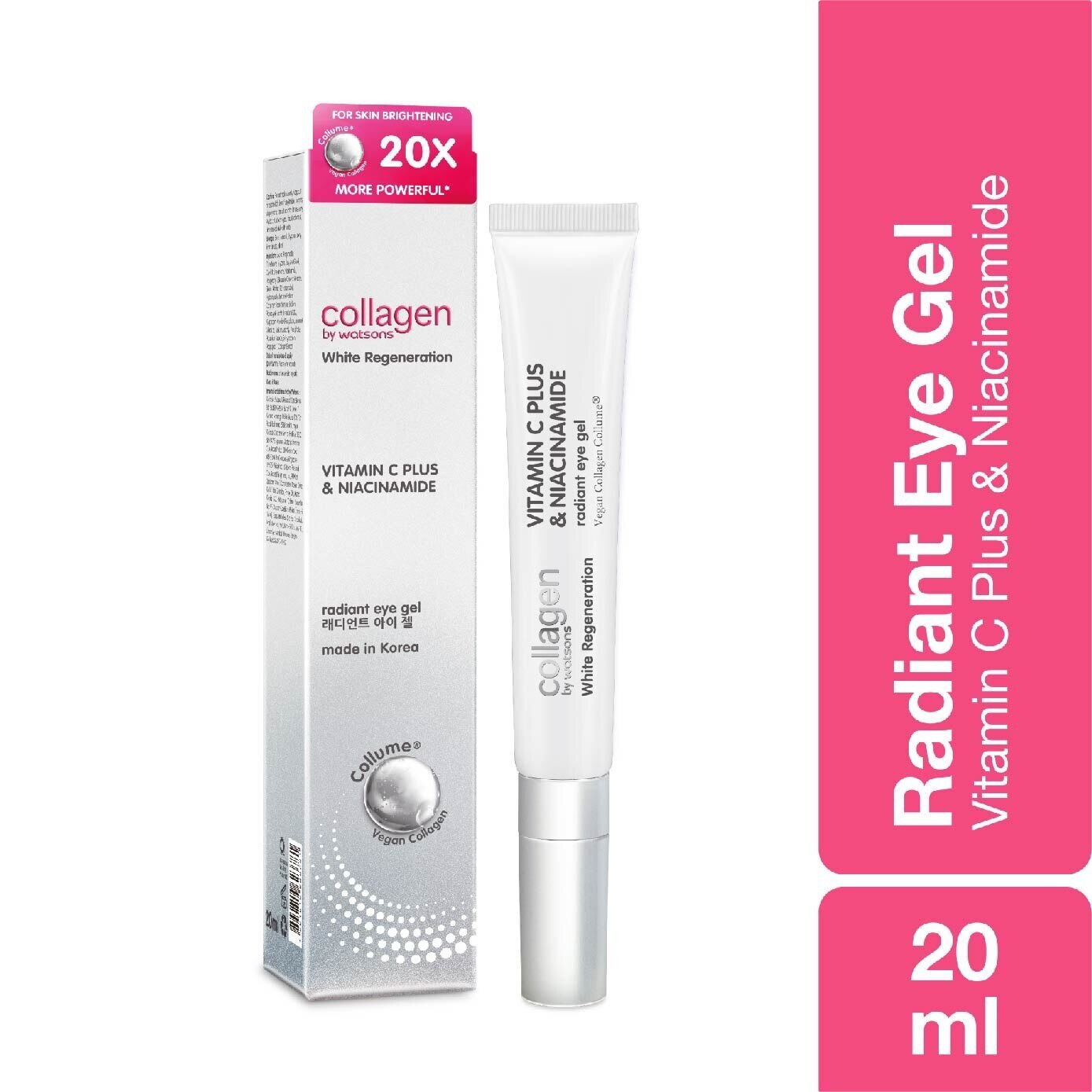 COLLAGEN BY WATSONS White Regeneration Vitamin C Plus Niacinamide Radiant Eye Gel Vegan Collagen Made in Korea 20ml Eye Care Watsons Singapore