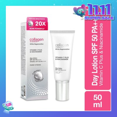 COLLAGEN BY WATSONS White Regeneration Vitamin C Plus & Niacinamide Day Lotion SPF 50 PA++++ (Vegan Collagen, Made in Korea) 50ml