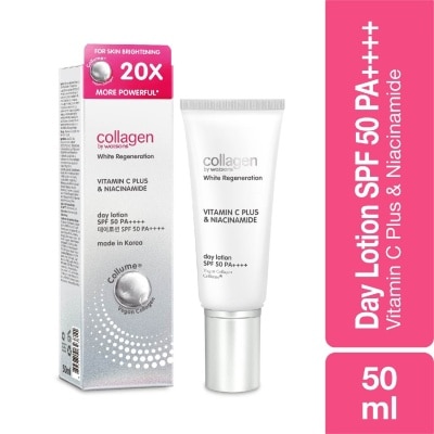 COLLAGEN BY WATSONS White Regeneration Vitamin C Plus & Niacinamide Day Lotion SPF 50 PA++++ (Vegan Collagen, Made in Korea) 50ml