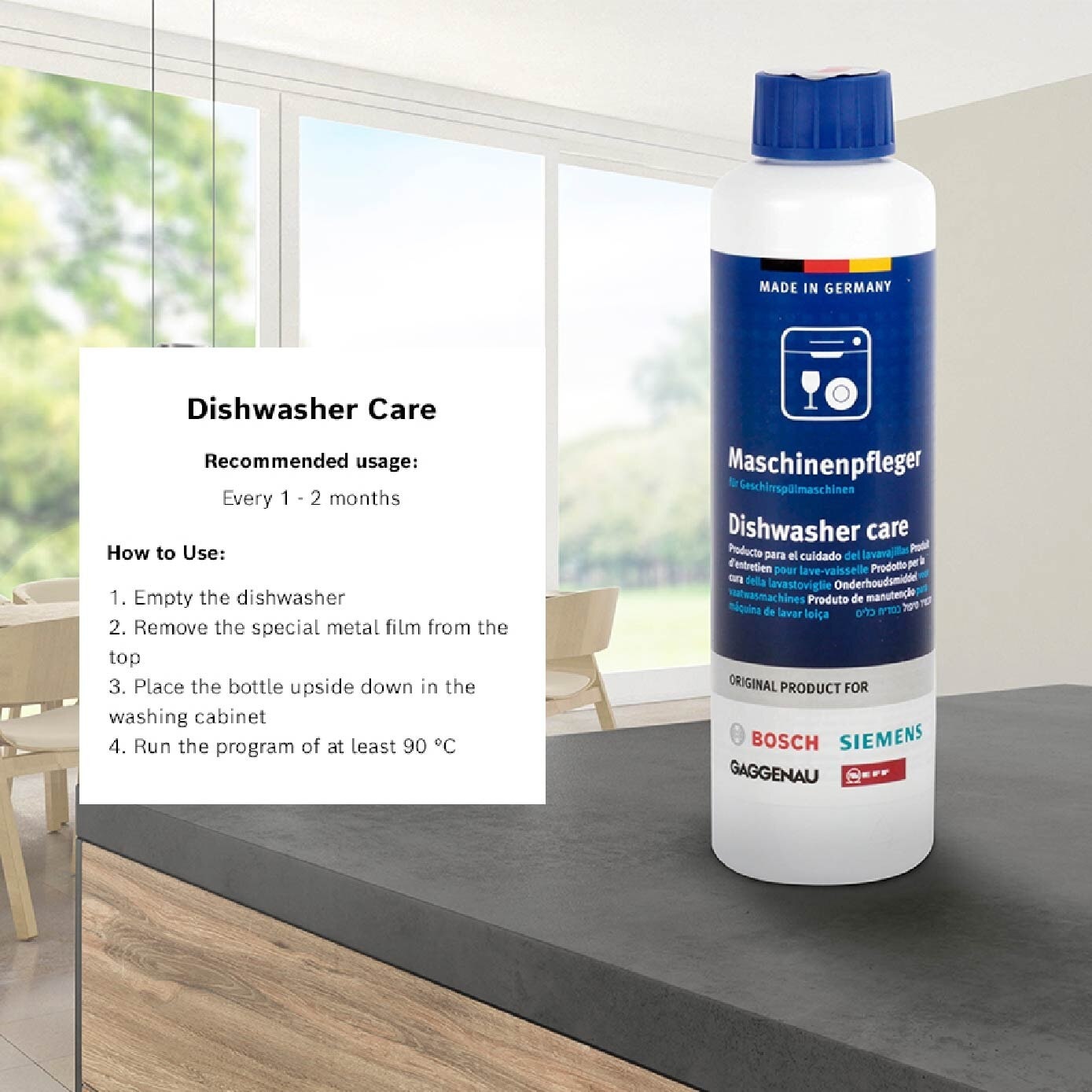 Dishwasher Care Solution (Removes Grease + Limescale Inside Dishwasher + Prevents Bad Odour) 250ml