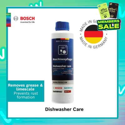 BOSCH Dishwasher Care Solution (Removes Grease + Limescale Inside Dishwasher + Prevents Bad Odour) 250ml