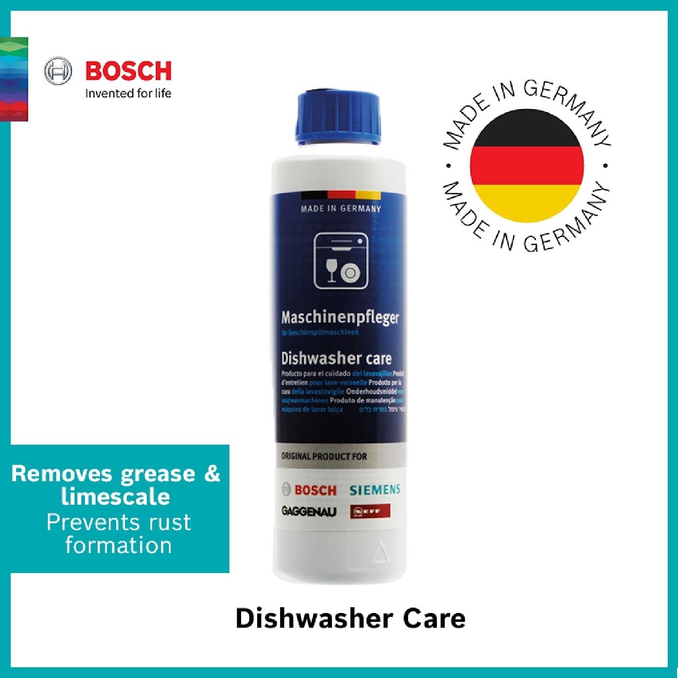 Dishwasher Care Solution (Removes Grease + Limescale Inside Dishwasher + Prevents Bad Odour) 250ml