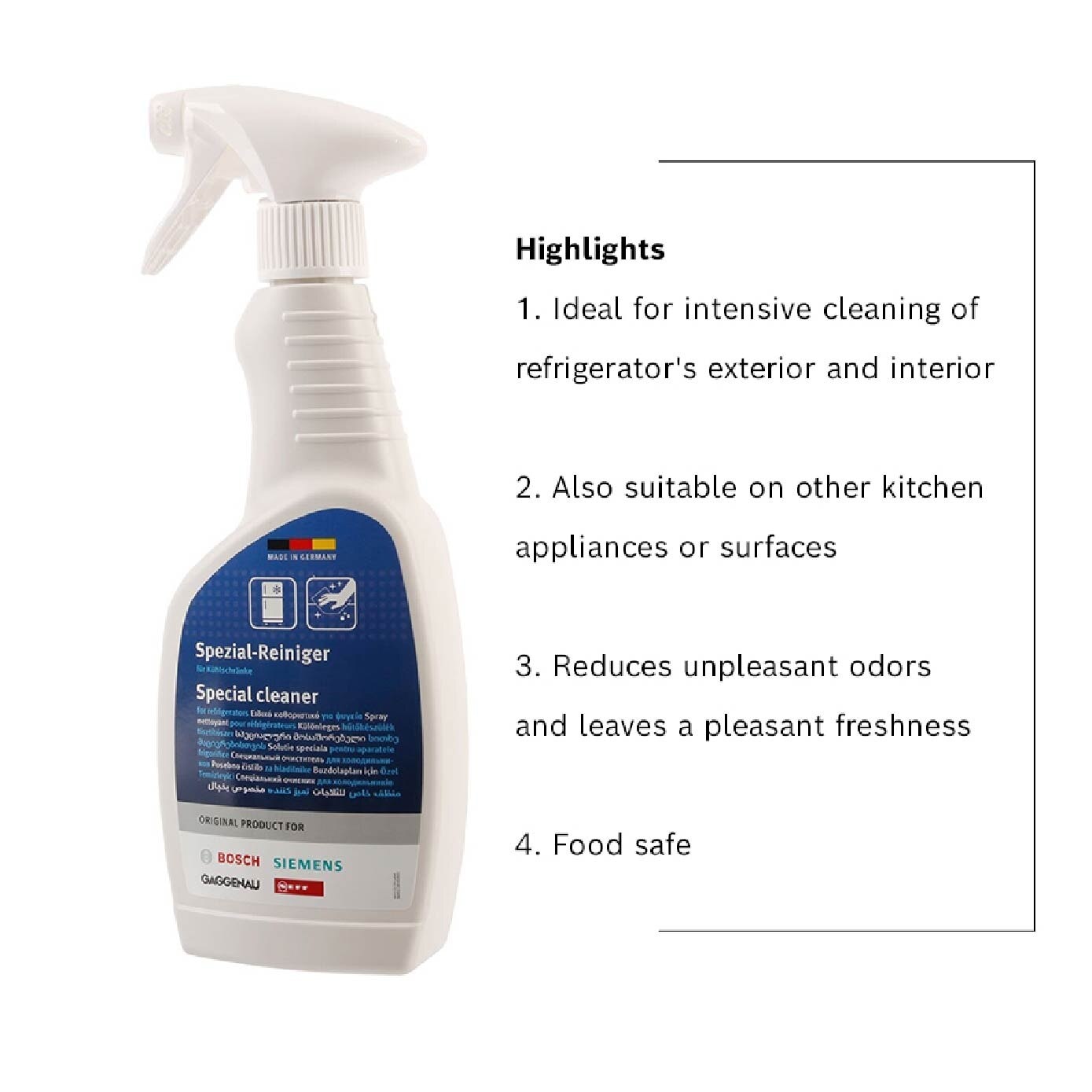 Intensive Fridge Cleaner (Reduces Unpleasant Odours) 500ml