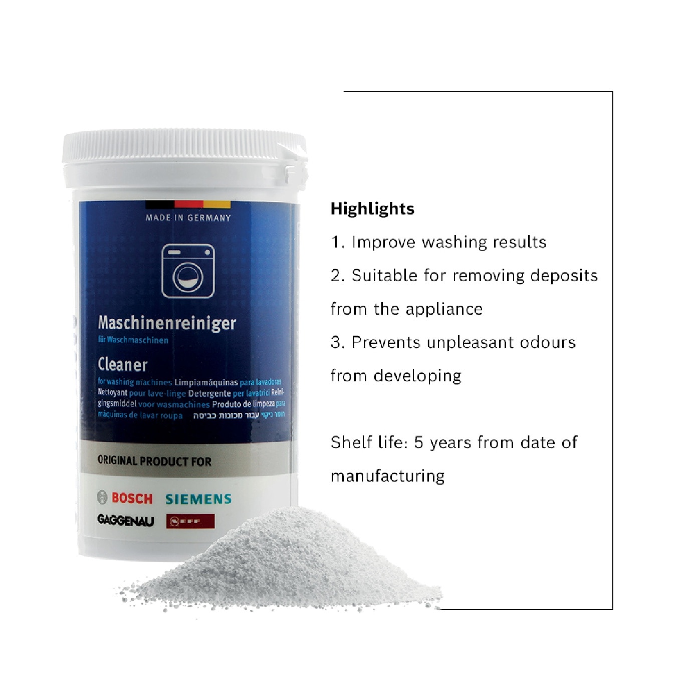 Washing Machine Cleaner (For Removing Deposits + Unpleasant Odour) 1s