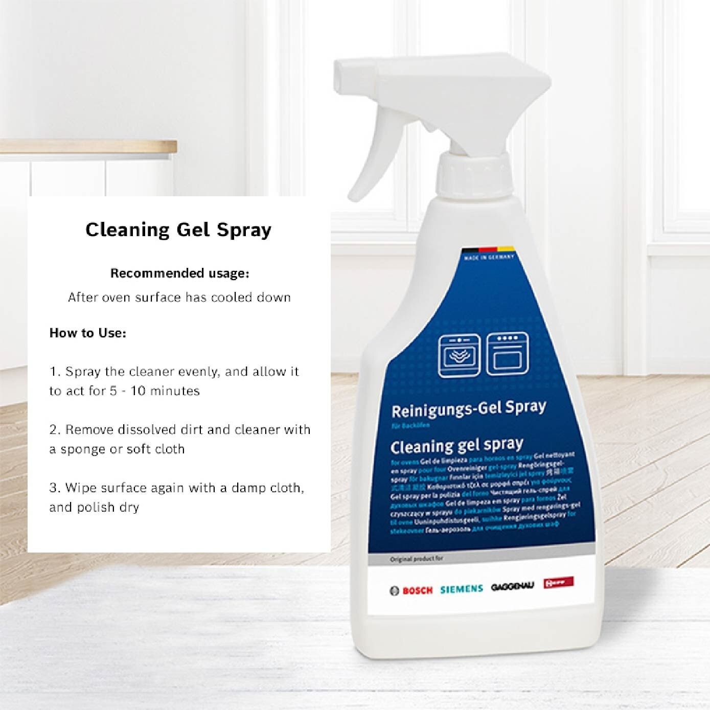 Professional Cleaning Gel Spray (Suitable Cleaning Ovens + Baking Trays) 500ml