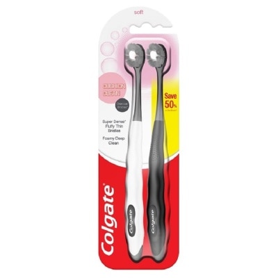 COLGATE Cushion Clean Charcoal Toothbrush 2s