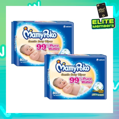 MAMYPOKO Mamypoko Baby Wipes 80P X 2