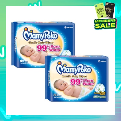 MAMYPOKO Mamypoko Baby Wipes 80P X 2