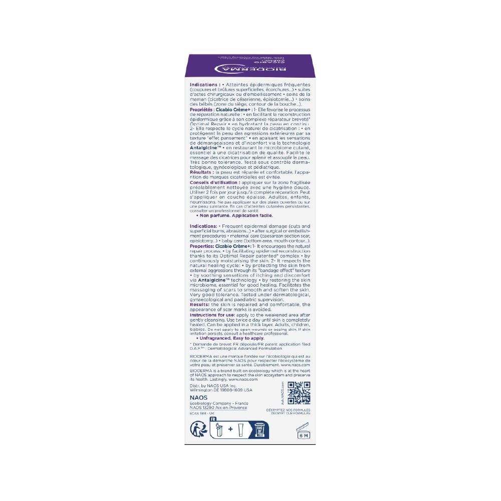 Cicabio Crème+ Anti-itch & Anti-pain Soothing and Skin Repairing Moisturiser (Damaged Skin) 40ml image