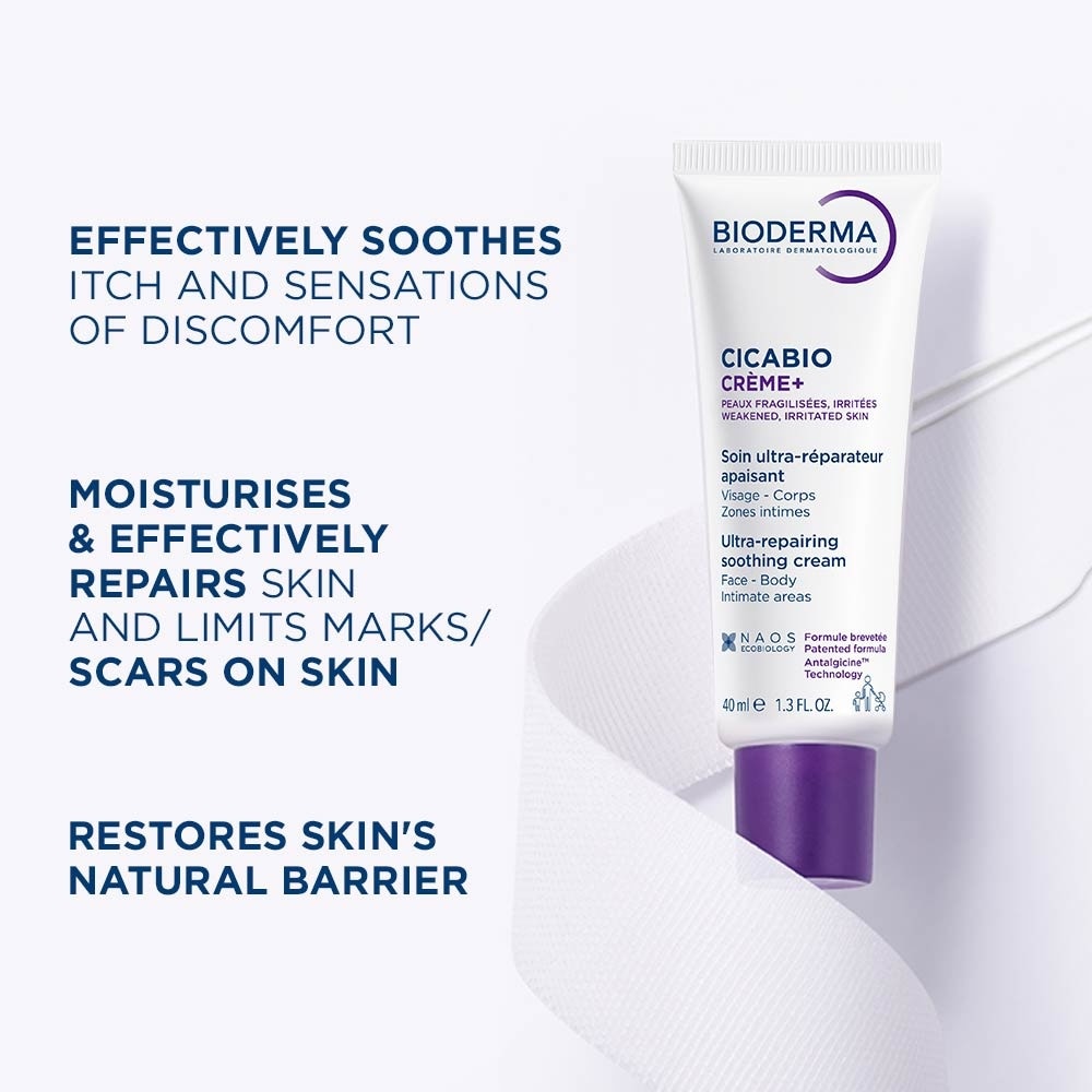 Cicabio Crème+ Anti-itch & Anti-pain Soothing and Skin Repairing Moisturiser (Damaged Skin) 40ml image