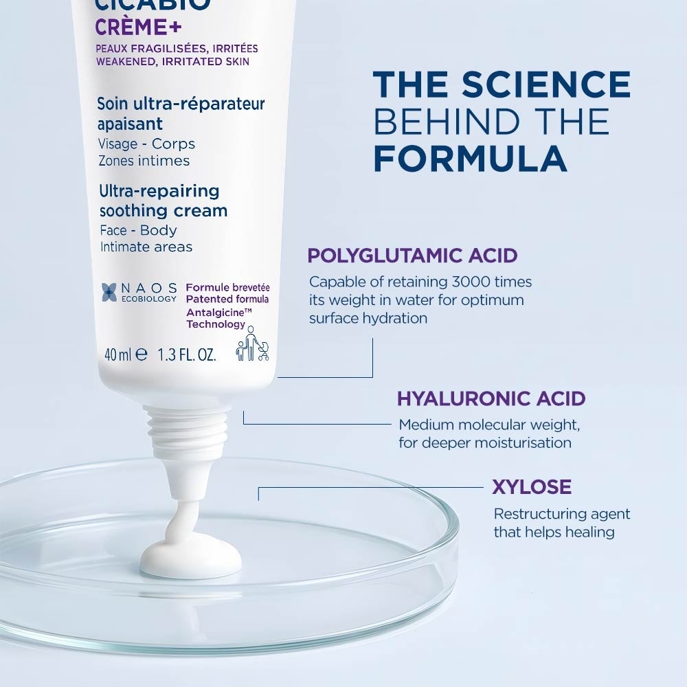 Cicabio Crème+ Anti-itch & Anti-pain Soothing and Skin Repairing Moisturiser (Damaged Skin) 40ml image