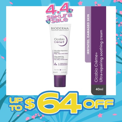 BIODERMA - Cicabio Crème+ Anti-itch & Anti-pain Soothing and Skin Repairing Moisturiser (Damaged Skin) 40ml