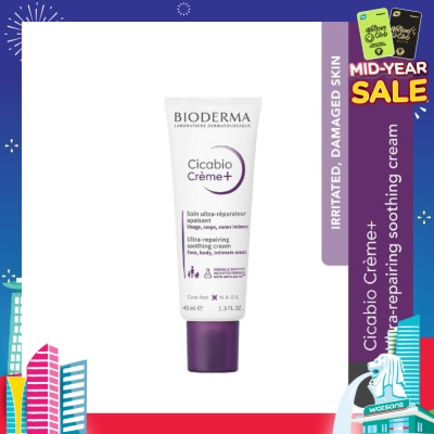 BIODERMA Cicabio Crème+ Anti-itch & Anti-pain Soothing and Skin Repairing Moisturiser (Damaged Skin) 40ml