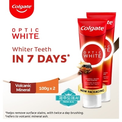 COLGATE Optic White Volcanic Mineral Toothpaste 100g 2s