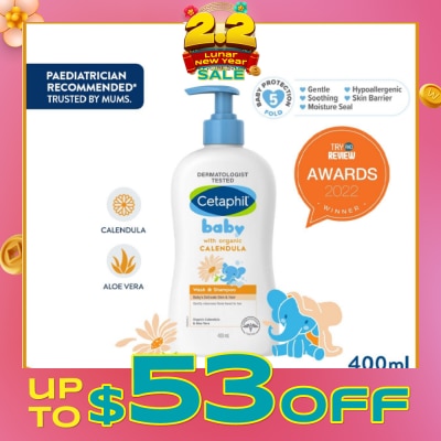 CETAPHIL BABY Wash & Shampoo with Organic Calendula 400ml