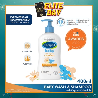 CETAPHIL BABY - Wash & Shampoo with Organic Calendula 400ml