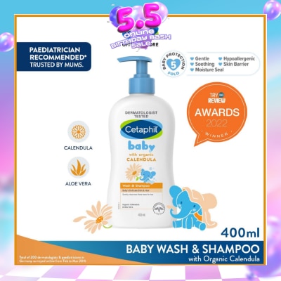 CETAPHIL BABY - Wash & Shampoo with Organic Calendula 400ml