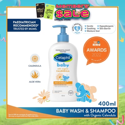 CETAPHIL BABY - Wash & Shampoo with Organic Calendula 400ml