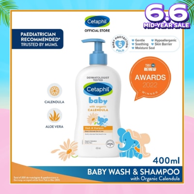 CETAPHIL BABY Wash & Shampoo with Organic Calendula 400ml