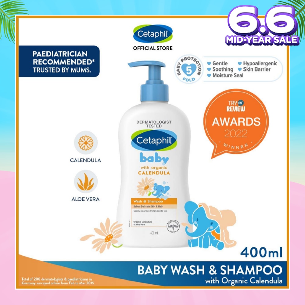 Wash & Shampoo with Organic Calendula 400ml