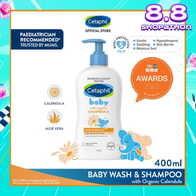 CETAPHIL BABY Wash & Shampoo with Organic Calendula 400ml
