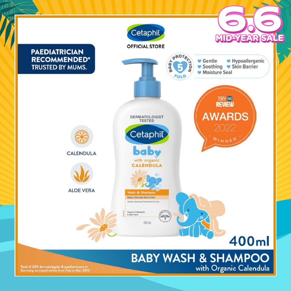 Wash & Shampoo with Organic Calendula 400ml
