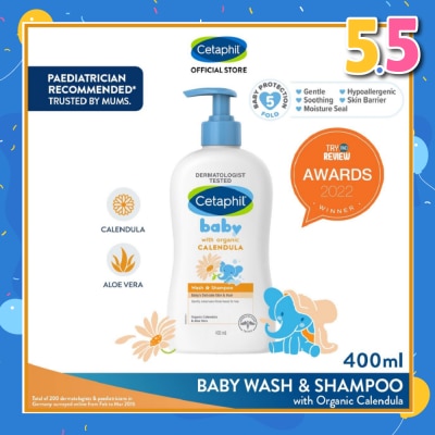 CETAPHIL BABY Wash & Shampoo with Organic Calendula 400ml