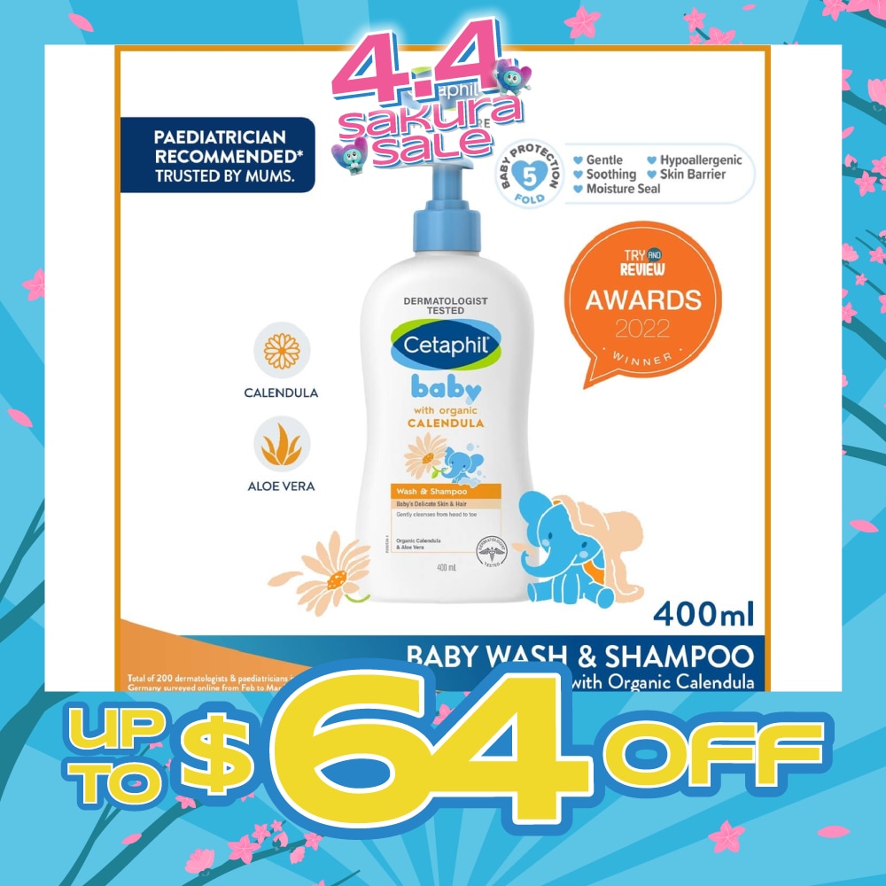 Wash & Shampoo with Organic Calendula 400ml