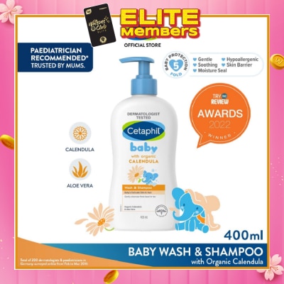 CETAPHIL BABY Wash & Shampoo with Organic Calendula 400ml