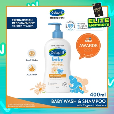 CETAPHIL BABY Wash & Shampoo with Organic Calendula 400ml