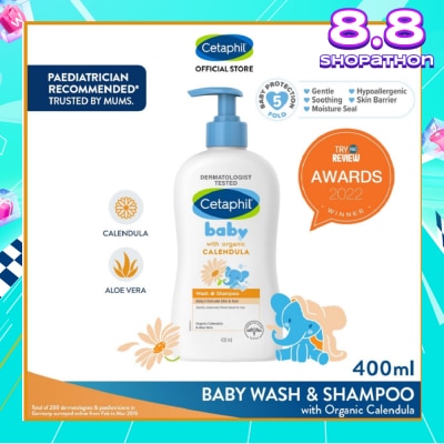 CETAPHIL BABY Wash & Shampoo with Organic Calendula 400ml