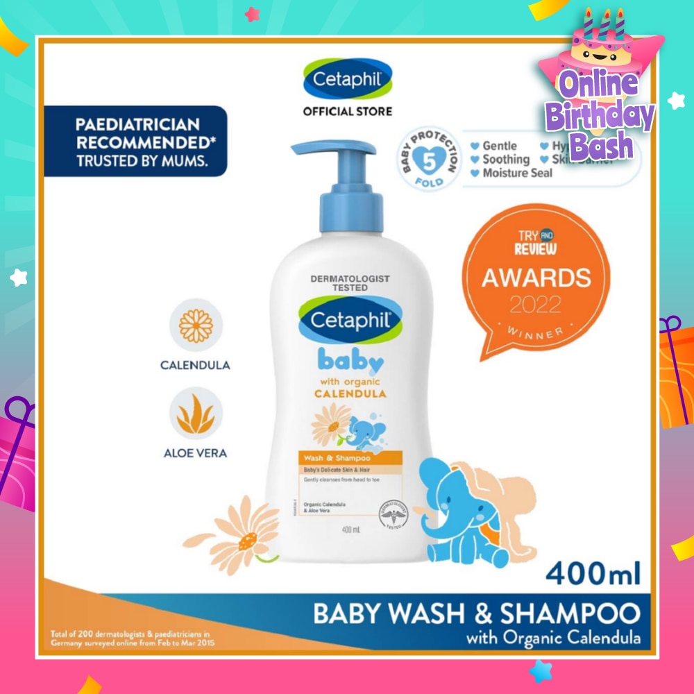 Wash & Shampoo with Organic Calendula 400ml