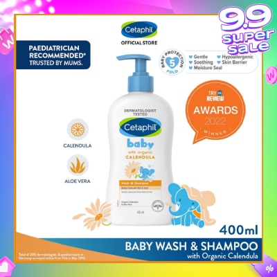 CETAPHIL BABY Wash & Shampoo with Organic Calendula 400ml