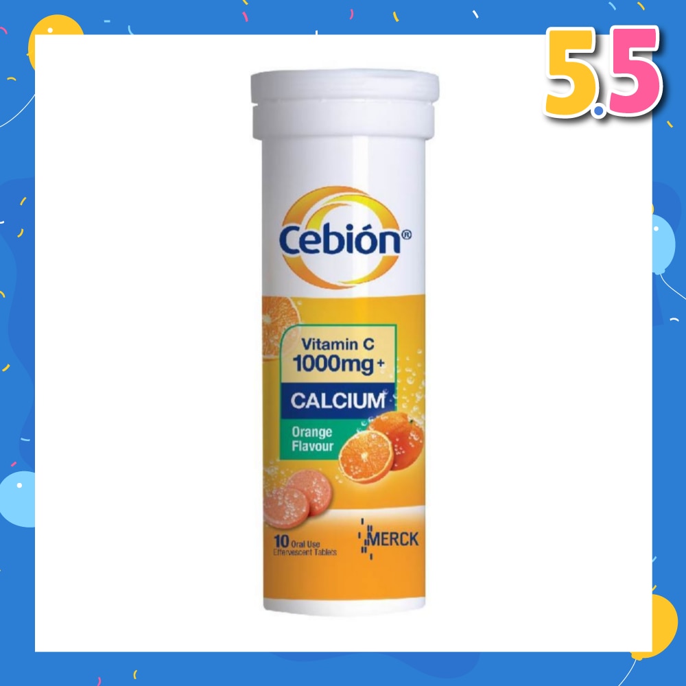 Vitamin C 1000mg With Calcium Effervescent Tablet Orange Flavor 10s