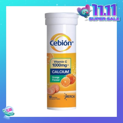 CEBION Vitamin C 1000mg With Calcium Effervescent Orange Flavor 10 Tablets (Expiry: Jul`2026)