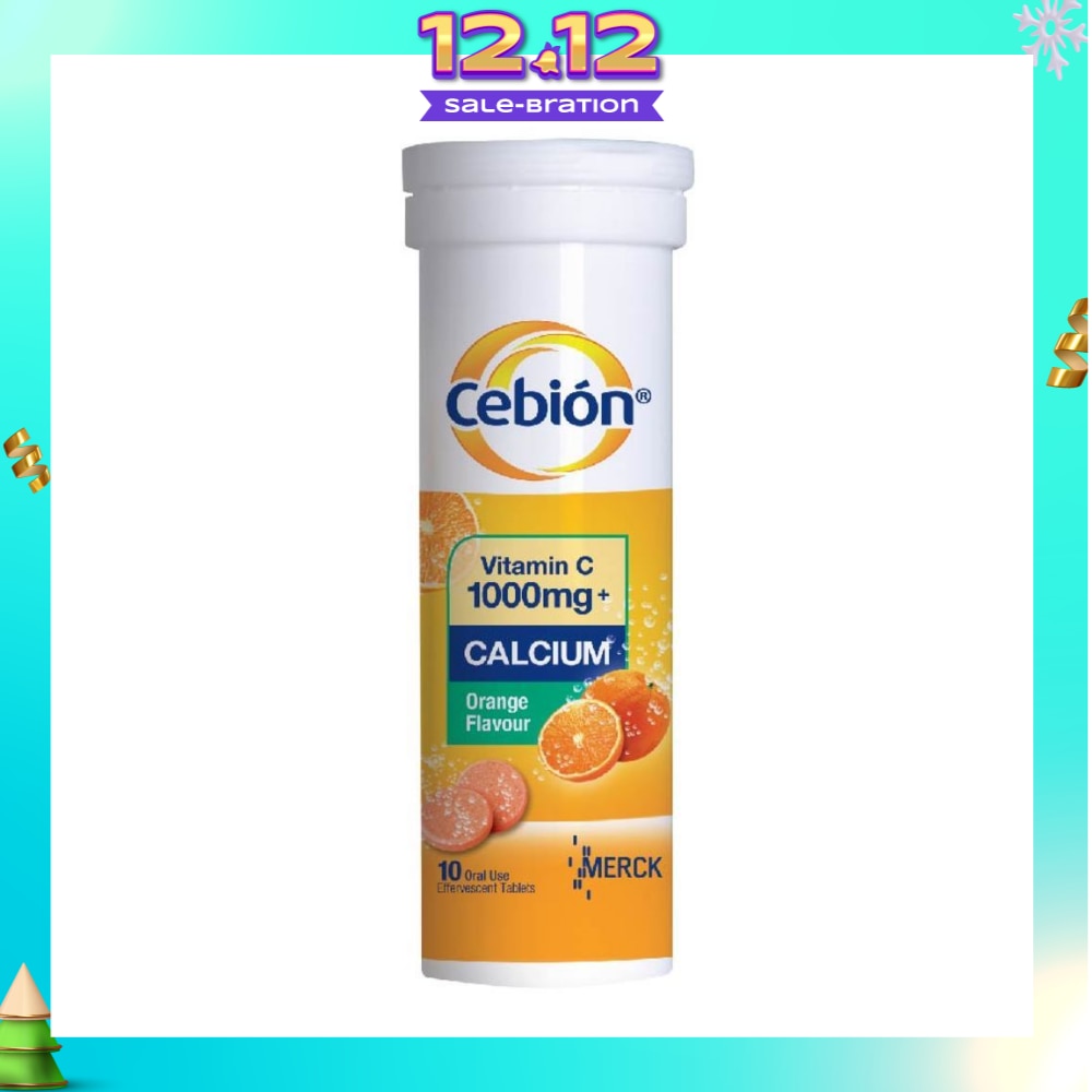 Vitamin C 1000mg With Calcium Effervescent Orange Flavor 10 Tablets (Expiry: Jul`2026)