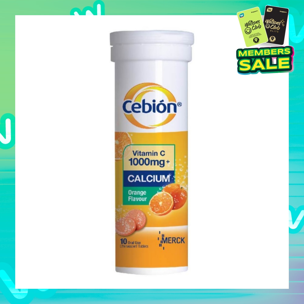 Vitamin C 1000mg With Calcium Effervescent Orange Flavor 10 Tablets (Expiry: Oct`2025)