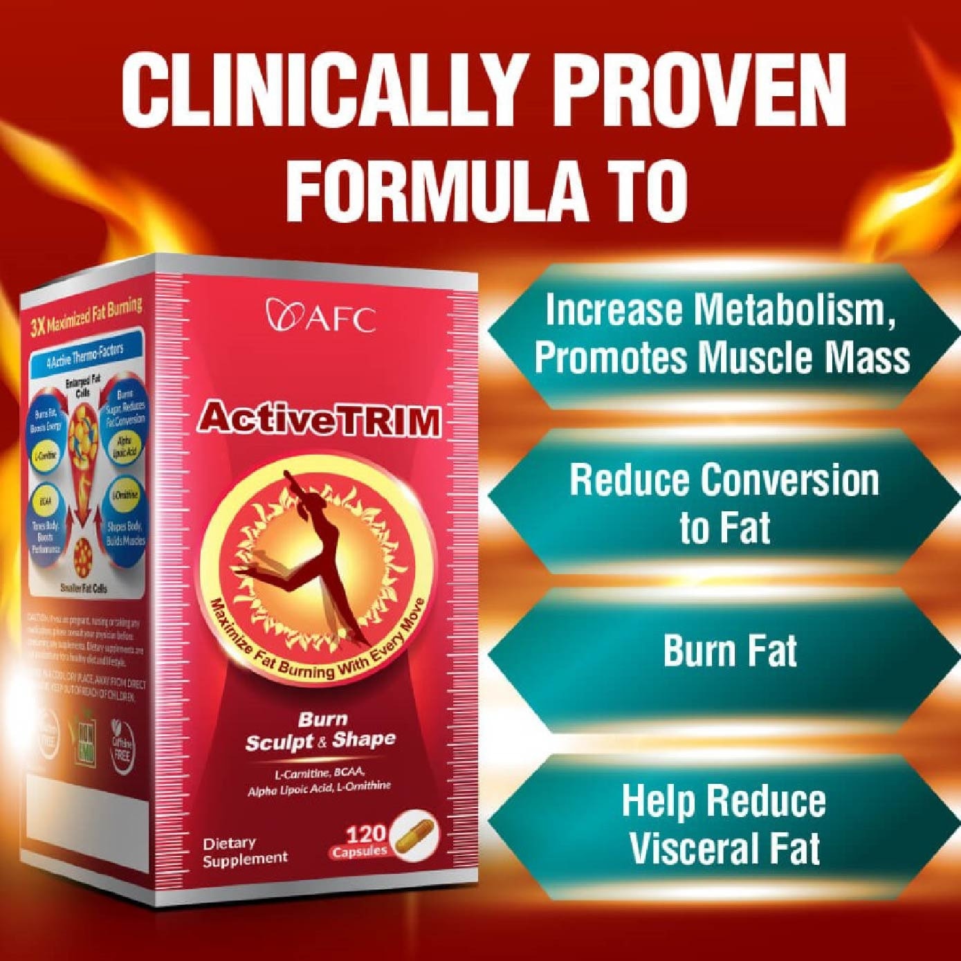 ActiveTRIM Fat Burner Weight Management Supplement Capsule (Reduce Fat & Calories Storage) 120s
